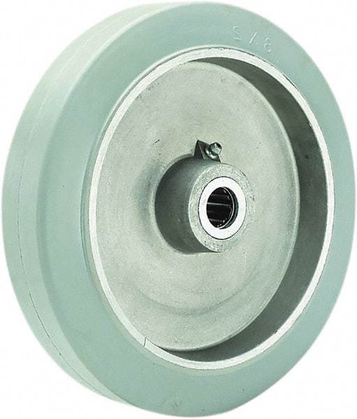 Hamilton - 8 Inch Diameter x 2 Inch Wide, Rubber on Aluminum Caster Wheel - 500 Lb. Capacity, 2-1/4 Inch Hub Length, 5/8 Inch Axle Diameter, Straight Roller Bearing - Makers Industrial Supply