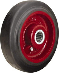 Hamilton - 7 Inch Diameter x 2 Inch Wide, Rubber on Cast Iron Caster Wheel - 450 Lb. Capacity, 2-1/4 Inch Hub Length, 5/8 Inch Axle Diameter, Straight Roller Bearing - Makers Industrial Supply