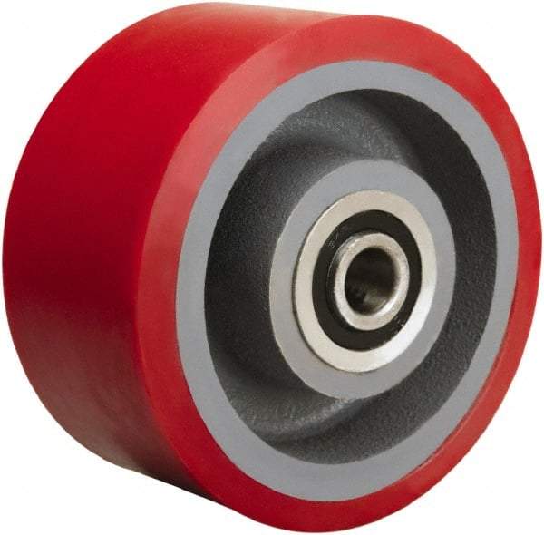 Hamilton - 6 Inch Diameter x 3 Inch Wide, Polyurethane on Cast Iron Caster Wheel - 2,600 Lb. Capacity, 3-1/4 Inch Hub Length, 1 Inch Axle Diameter, Tapered Roller Bearing - Makers Industrial Supply