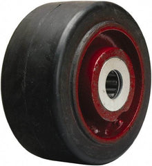 Hamilton - 6 Inch Diameter x 3 Inch Wide, Rubber on Cast Iron Caster Wheel - 680 Lb. Capacity, 3-1/4 Inch Hub Length, 1 Inch Axle Diameter, Straight Roller Bearing - Makers Industrial Supply