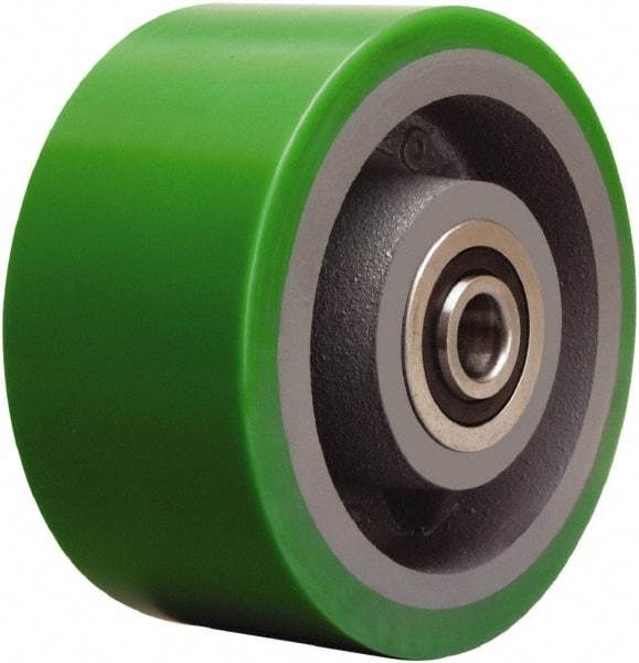 Hamilton - 6 Inch Diameter x 3 Inch Wide, Polyurethane on Cast Iron Caster Wheel - 2,200 Lb. Capacity, 3-1/2 Inch Hub Length, 1 Inch Axle Diameter, Sealed Precision Ball Bearing - Makers Industrial Supply