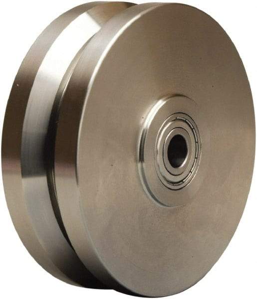 Hamilton - 6 Inch Diameter x 2 Inch Wide, Stainless Steel Caster Wheel - 950 Lb. Capacity, 2-1/4 Inch Hub Length, 3/4 Inch Axle Diameter, Plain Bore Bearing - Makers Industrial Supply