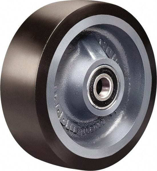 Hamilton - 8 Inch Diameter x 2 Inch Wide, Polyurethane on Cast Iron Caster Wheel - 1,950 Lb. Capacity, 2-1/4 Inch Hub Length, 1/2 Inch Axle Diameter, Sealed Precision Ball Bearing - Makers Industrial Supply