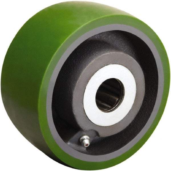 Hamilton - 5 Inch Diameter x 2-1/2 Inch Wide, Polyurethane on Cast Iron Caster Wheel - 1,300 Lb. Capacity, 2-3/4 Inch Hub Length, 1 Inch Axle Diameter, Straight Roller Bearing - Makers Industrial Supply