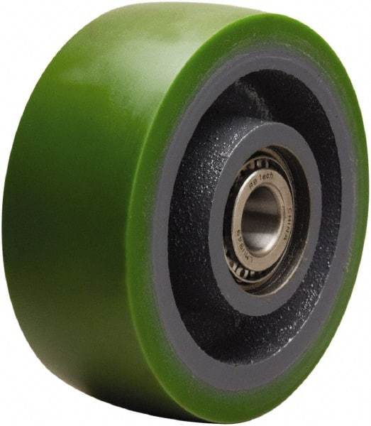 Hamilton - 5 Inch Diameter x 2 Inch Wide, Polyurethane on Cast Iron Caster Wheel - 1,050 Lb. Capacity, 2-1/4 Inch Hub Length, 3/4 Inch Axle Diameter, Tapered Roller Bearing - Makers Industrial Supply