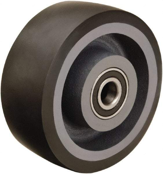 Hamilton - 5 Inch Diameter x 2 Inch Wide, Polyurethane on Cast Iron Caster Wheel - 1,360 Lb. Capacity, 2-1/4 Inch Hub Length, 1/2 Inch Axle Diameter, Sealed Precision Ball Bearing - Makers Industrial Supply