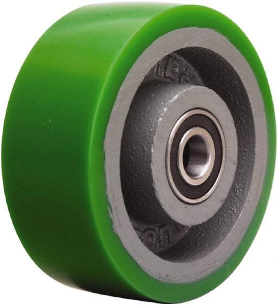 Hamilton - 5 Inch Diameter x 2 Inch Wide, Polyurethane on Cast Iron Caster Wheel - 1,050 Lb. Capacity, 2-1/2 Inch Hub Length, 1/2 Inch Axle Diameter, Sealed Precision Ball Bearing - Makers Industrial Supply