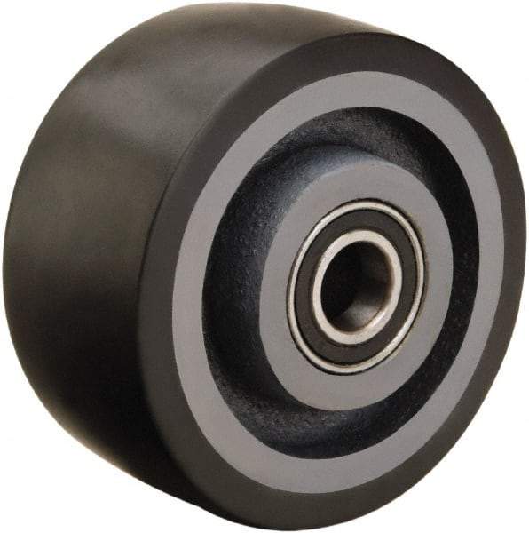 Hamilton - 4 Inch Diameter x 2 Inch Wide, Polyurethane on Cast Iron Caster Wheel - 975 Lb. Capacity, 2-1/4 Inch Hub Length, 1/2 Inch Axle Diameter, Sealed Precision Ball Bearing - Makers Industrial Supply