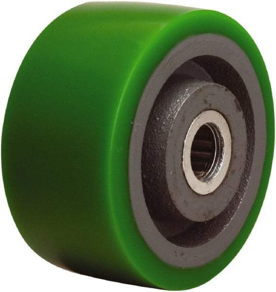 Hamilton - 4 Inch Diameter x 2 Inch Wide, Polyurethane on Cast Iron Caster Wheel - 750 Lb. Capacity, 2-1/4 Inch Hub Length, 3/4 Inch Axle Diameter, Straight Roller Bearing - Makers Industrial Supply