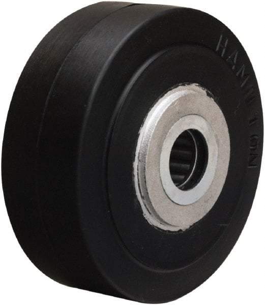 Hamilton - 4 Inch Diameter x 1-1/2 Inch Wide, Rubber on Aluminum Caster Wheel - 200 Lb. Capacity, 1-3/4 Inch Hub Length, 3/4 Inch Axle Diameter, Straight Roller Bearing - Makers Industrial Supply