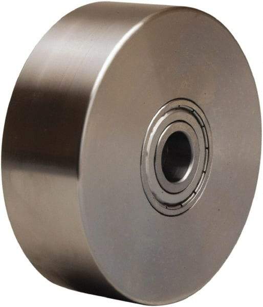 Hamilton - 4 Inch Diameter x 1-3/8 Inch Wide, Stainless Steel Caster Wheel - 600 Lb. Capacity, 1-9/16 Inch Hub Length, 1/2 Inch Axle Diameter, Delrin Bearing - Makers Industrial Supply