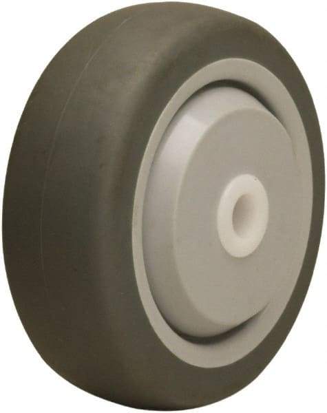 Hamilton - 3-1/2 Inch Diameter x 1-3/8 Inch Wide, Rubber on Thermoplastic Caster Wheel - 240 Lb. Capacity, 1-1/2 Inch Hub Length, 1/2 Inch Axle Diameter, Delrin Bearing - Makers Industrial Supply