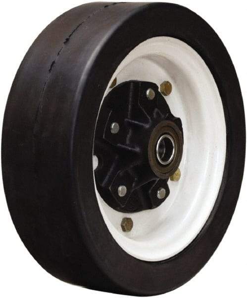 Hamilton - 12 Inch Diameter x 4 Inch Wide, Rubber Caster Wheel - 1,200 Lb. Capacity, 3-1/2 Inch Hub Length, 1 Inch Axle Diameter, Tapered Roller Bearing - Makers Industrial Supply