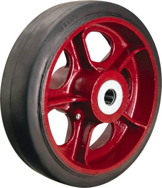 Hamilton - 12 Inch Diameter x 3-1/2 Inch Wide, Rubber on Cast Iron Caster Wheel - 1,370 Lb. Capacity, 4-1/4 Inch Hub Length, 2-3/16 Inch Axle Diameter, Plain Bore Bearing - Makers Industrial Supply