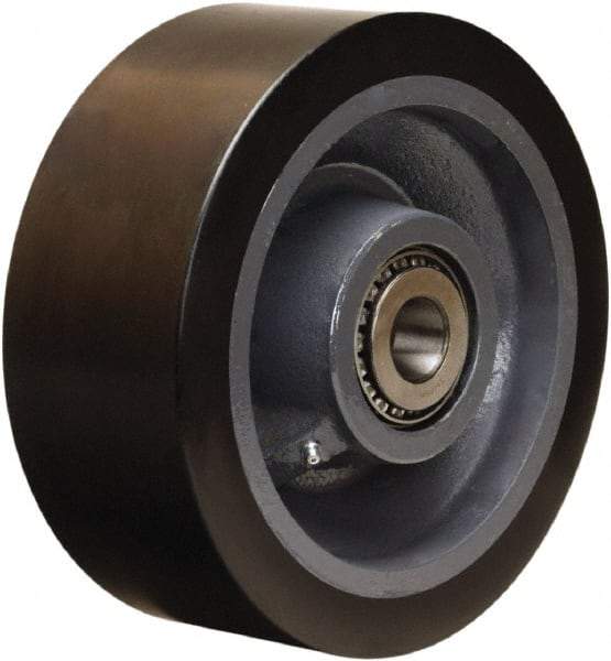 Hamilton - 10 Inch Diameter x 4 Inch Wide, Polyurethane on Forged Steel Caster Wheel - 6,500 Lb. Capacity, 4-1/4 Inch Hub Length, 2-7/16 Inch Axle Diameter, Plain Bore Bearing - Makers Industrial Supply