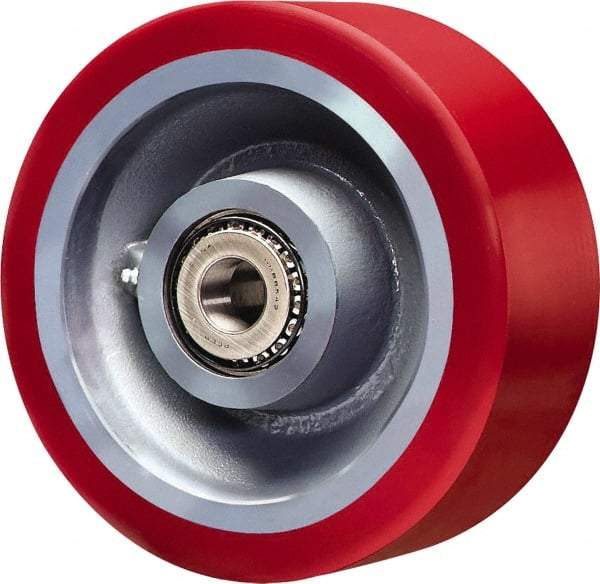 Hamilton - 10 Inch Diameter x 4 Inch Wide, Polyurethane on Forged Steel Caster Wheel - 6,000 Lb. Capacity, 4-1/4 Inch Hub Length, 1-1/4 Inch Axle Diameter, Sealed Precision Ball Bearing - Makers Industrial Supply