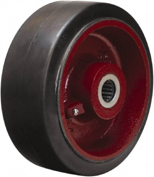 Hamilton - 10 Inch Diameter x 4 Inch Wide, Rubber on Cast Iron Caster Wheel - 1,400 Lb. Capacity, 4-1/4 Inch Hub Length, 1-1/4 Inch Axle Diameter, Straight Roller Bearing - Makers Industrial Supply