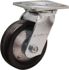 Hamilton - 5" Diam x 1-1/2" Wide x 6-1/2" OAH Top Plate Mount Swivel Caster - Phenolic, 600 Lb Capacity, Straight Roller Bearing, 4 x 4-1/2" Plate - Makers Industrial Supply