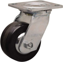 Hamilton - 4" Diam x 2" Wide x 5-5/8" OAH Top Plate Mount Swivel Caster - Phenolic, 800 Lb Capacity, Straight Roller Bearing, 4 x 4-1/2" Plate - Makers Industrial Supply