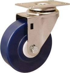 Hamilton - 4" Diam x 1-1/4" Wide x 5-1/8" OAH Top Plate Mount Swivel Caster - Polyurethane, 325 Lb Capacity, Delrin Bearing, 2-3/8 x 3-5/8" Plate - Makers Industrial Supply