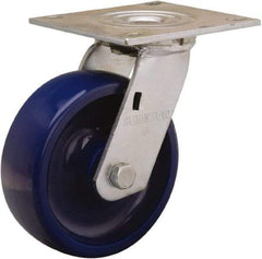 Hamilton - 6" Diam x 2" Wide x 7-1/2" OAH Top Plate Mount Swivel Caster - Polyurethane, 1,000 Lb Capacity, Sealed Precision Ball Bearing, 5 x 5-1/2" Plate - Makers Industrial Supply