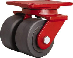 Hamilton - 4" Diam x 2" Wide x 5-5/8" OAH Top Plate Mount Swivel Caster - Nylon, 2,500 Lb Capacity, Sealed Precision Ball Bearing, 4-1/2 x 6-1/2" Plate - Makers Industrial Supply