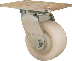 Hamilton - 4" Diam x 2" Wide x 5-5/8" OAH Top Plate Mount Swivel Caster - Nylon, 800 Lb Capacity, Sealed Precision Ball Bearing, 4-1/2 x 6-1/4" Plate - Makers Industrial Supply