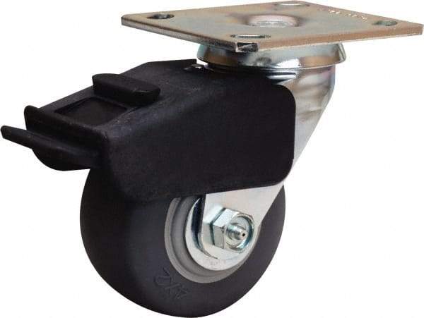 Hamilton - 4" Diam x 2" Wide x 5-5/8" OAH Top Plate Mount Swivel Caster - Rubber Mold on Polyolefin, 300 Lb Capacity, Straight Roller Bearing, 4 x 4-1/2" Plate - Makers Industrial Supply