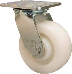 Hamilton - 5" Diam x 2" Wide x 6-1/2" OAH Top Plate Mount Swivel Caster - Nylon, 900 Lb Capacity, Sealed Precision Ball Bearing, 4 x 4-1/2" Plate - Makers Industrial Supply