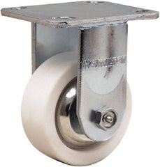 Hamilton - 4" Diam x 1-1/2" Wide x 5-5/8" OAH Top Plate Mount Rigid Caster - Polyolefin, 350 Lb Capacity, Delrin Bearing, 4 x 4-1/2" Plate - Makers Industrial Supply