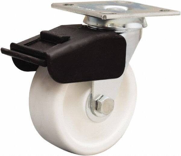 Hamilton - 5" Diam x 2" Wide x 6-1/2" OAH Top Plate Mount Swivel Caster - Polyolefin, 650 Lb Capacity, Delrin Bearing, 4 x 4-1/2" Plate - Makers Industrial Supply