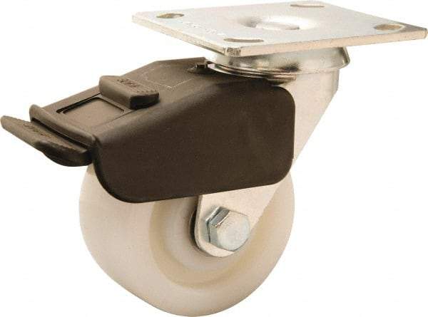 Hamilton - 4" Diam x 2" Wide x 5-5/8" OAH Top Plate Mount Swivel Caster - Nylon, 800 Lb Capacity, Precision Ball Bearing, 4 x 4-1/2" Plate - Makers Industrial Supply