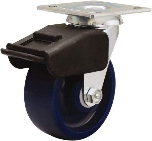 Hamilton - 5" Diam x 2" Wide x 6-1/2" OAH Top Plate Mount Swivel Caster - Polyurethane, 850 Lb Capacity, Precision Ball Bearing, 4 x 4-1/2" Plate - Makers Industrial Supply