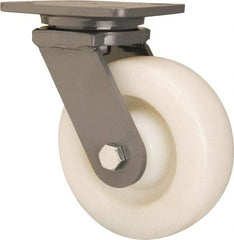 Hamilton - 6" Diam x 2" Wide x 7-1/2" OAH Top Plate Mount Swivel Caster - Nylon, Sealed Precision Ball Bearing, 4 x 5" Plate - Makers Industrial Supply