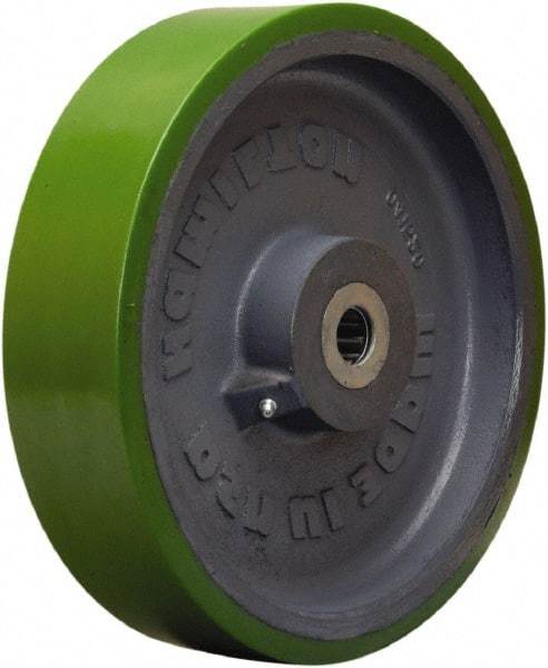 Hamilton - 12 Inch Diameter x 3 Inch Wide, Polyurethane on Cast Iron Caster Wheel - 3,500 Lb. Capacity, 3-1/4 Inch Hub Length, 1-1/2 Inch Axle Diameter, Straight Roller Bearing - Makers Industrial Supply