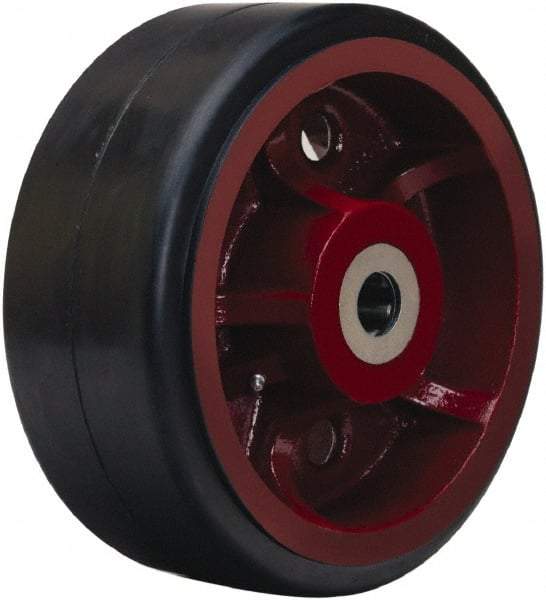 Hamilton - 14 Inch Diameter x 5 Inch Wide, Rubber on Cast Iron Caster Wheel - 2,300 Lb. Capacity, 5-1/4 Inch Hub Length, 1-1/2 Inch Axle Diameter, Straight Roller Bearing - Makers Industrial Supply