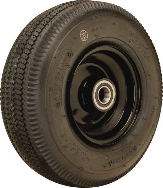 Hamilton - 12 Inch Diameter x 4-1/8 Inch Wide, Rubber Caster Wheel - 625 Lb. Capacity, 4-3/8 Inch Hub Length, 3/4 Inch Axle Diameter, Tapered Roller Bearing - Makers Industrial Supply