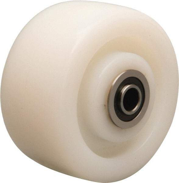 Hamilton - 4 Inch Diameter x 2 Inch Wide, Nylon Caster Wheel - 800 Lb. Capacity, 2-3/16 Inch Hub Length, 1/2 Inch Axle Diameter, Stainless Steel Precision Ball Bearing - Makers Industrial Supply