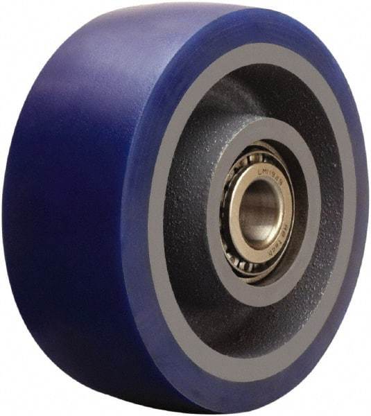 Hamilton - 5 Inch Diameter x 2 Inch Wide, Polyurethane on Cast Iron Caster Wheel - 840 Lb. Capacity, 2-1/4 Inch Hub Length, 3/4 Inch Axle Diameter, Tapered Roller Bearing - Makers Industrial Supply