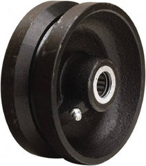 Hamilton - 5 Inch Diameter x 2 Inch Wide, Cast Iron Caster Wheel - 800 Lb. Capacity, 2-3/16 Inch Hub Length, 1/2 Inch Axle Diameter, Straight Roller Bearing - Makers Industrial Supply