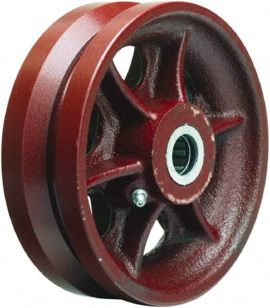 Hamilton - 6 Inch Diameter x 2 Inch Wide, Cast Iron Caster Wheel - 1,000 Lb. Capacity, 2-1/4 Inch Hub Length, 1/2 Inch Axle Diameter, Straight Roller Bearing - Makers Industrial Supply