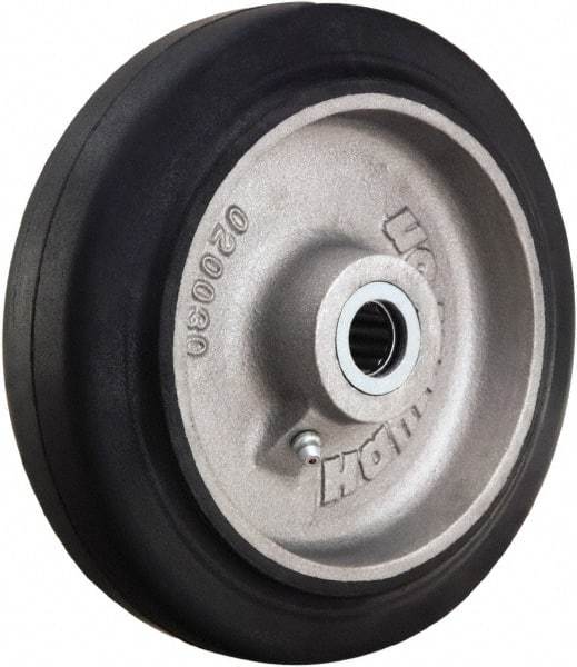 Hamilton - 8 Inch Diameter x 2 Inch Wide, Rubber on Aluminum Caster Wheel - 500 Lb. Capacity, 2-1/4 Inch Hub Length, 1 Inch Axle Diameter, Straight Roller Bearing - Makers Industrial Supply