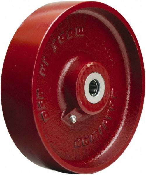 Hamilton - 8 Inch Diameter x 2 Inch Wide, Cast Iron Caster Wheel - 1,500 Lb. Capacity, 2-1/4 Inch Hub Length, 5/8 Inch Axle Diameter, Straight Roller Bearing - Makers Industrial Supply