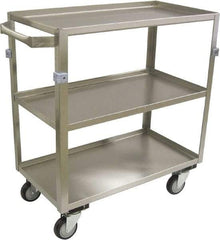 Jamco - 600 Lb Capacity, 30" Wide x 16" Long x 34" High Shelf Cart - 3 Shelf, Stainless Steel, 4 Swivel Casters - Makers Industrial Supply