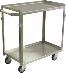 Jamco - 600 Lb Capacity, 48" Wide x 22" Long x 34" High Shelf Cart - 2 Shelf, Stainless Steel, 4 Swivel Casters - Makers Industrial Supply