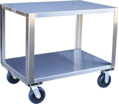 Jamco - 1,800 Lb Capacity, 60" Wide x 30" Long x 31" High Transport Cart - 2 Shelf, Stainless Steel, 2 Rigid/2 Swivel Casters - Makers Industrial Supply