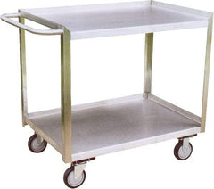 Jamco - 1,200 Lb Capacity, 36" Wide x 24" Long x 35" High Shelf Cart - 2 Shelf, Stainless Steel, 2 Rigid/2 Swivel Casters - Makers Industrial Supply