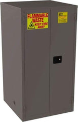 Jamco - 2 Door, 2 Shelf, Yellow Steel Double Wall Safety Cabinet for Flammable and Combustible Liquids - 65" High x 34" Wide x 34" Deep, Manual Closing Door, 3 Point Key Lock, 60 Gal Capacity - Makers Industrial Supply