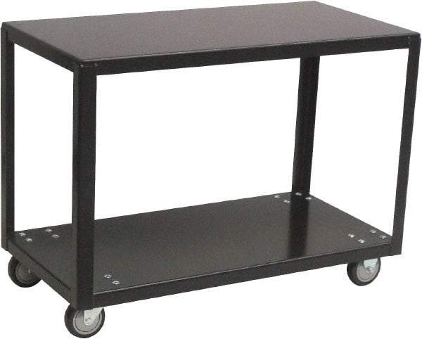 Jamco - 800 Lb Capacity, 36" Wide x 18" Long x 28" High Transport Cart - 2 Shelf, Steel, 2 Rigid/2 Swivel Casters - Makers Industrial Supply