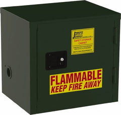 Jamco - 1 Door, Green Steel Double Wall Safety Cabinet for Flammable and Combustible Liquids - 22" High x 18" Wide x 23" Deep, Self Closing Door, 3 Point Key Lock, 6 Gal Capacity - Makers Industrial Supply